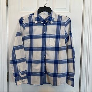 J. Crew Blue and Cream Checkered Men's Shirt